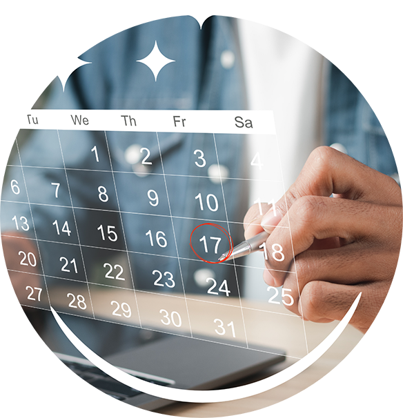 Person circling the date of their sleep apnea appointment on a calendar