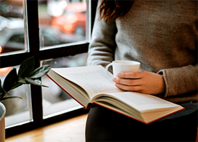 Woman reading a book