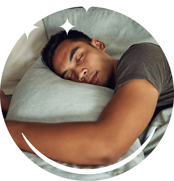 Man sleeping peacefully after sleep apnea services in Hoover